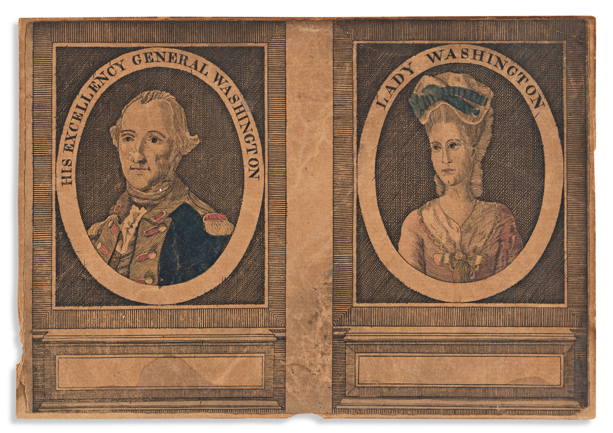 (WASHINGTON.) Unknown engraver; after Charles Wilson Peale. His Excellency General Washington / Lady Washington.